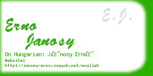 erno janosy business card